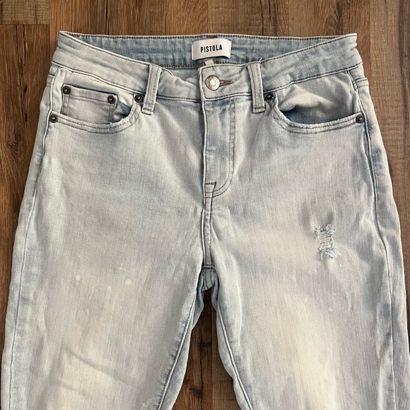 PISTOLA | Arielle Light Wash Paint Splatter Skinny Jeans 28 - Picture 5 of 13